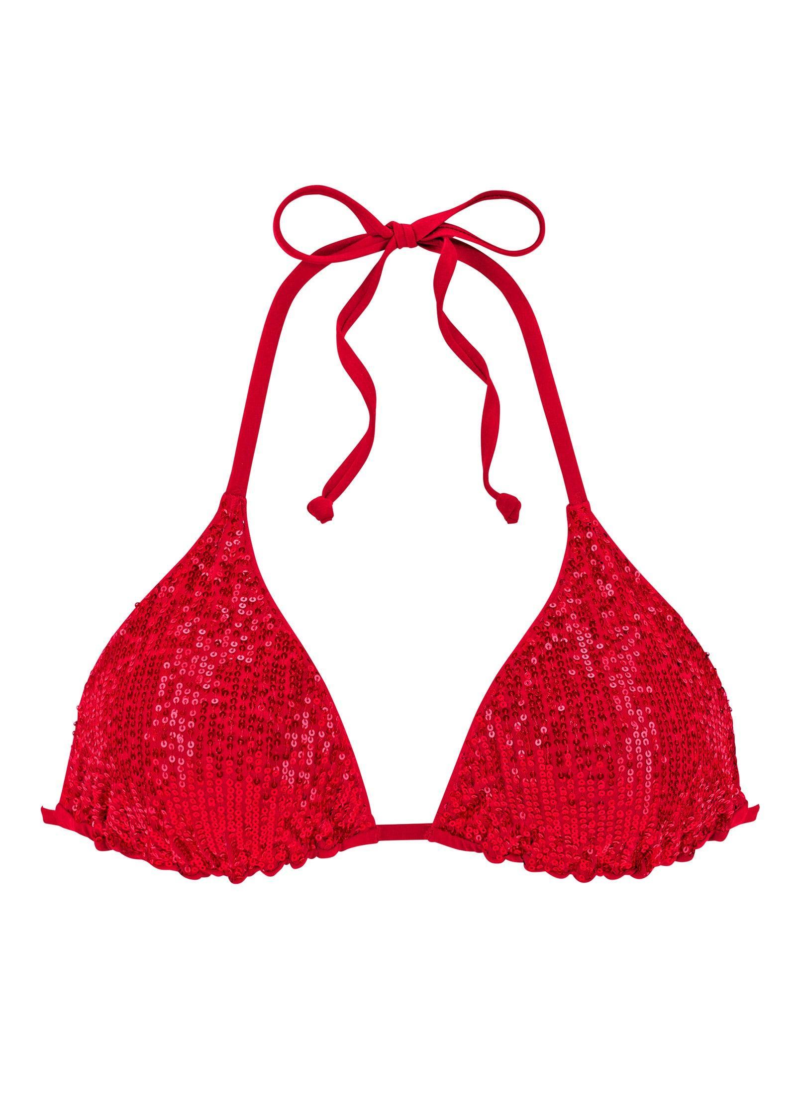 Sequin Triangle Top - Red Product Image