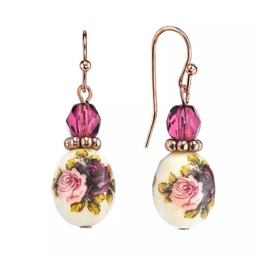 1928 Floral Drop Earrings, Womens, Amythest Product Image