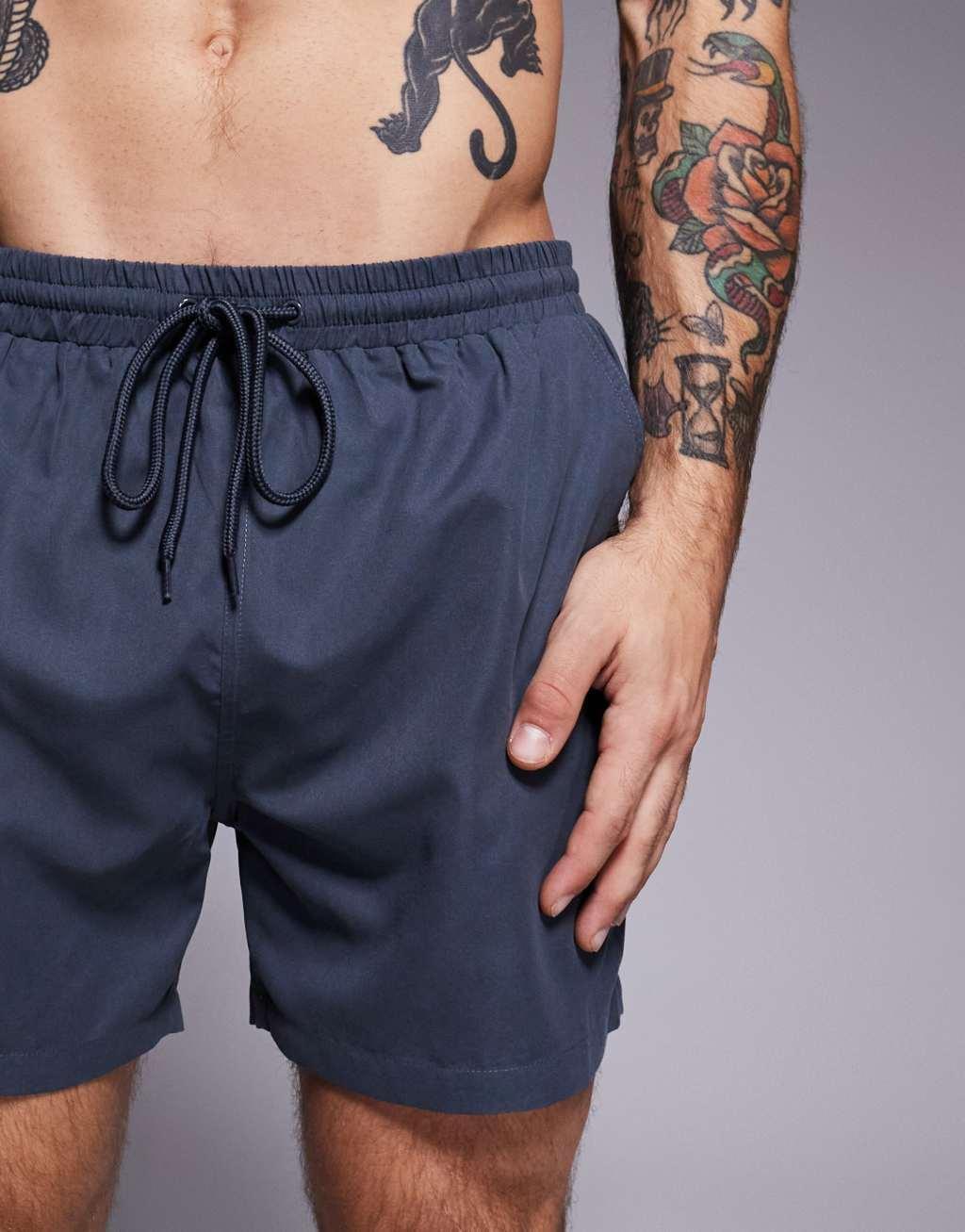 South Beach plain swim shorts in charcoal Product Image