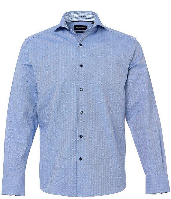 Visconti Big & Tall Herringbone Long Sleeve Woven Shirt Product Image
