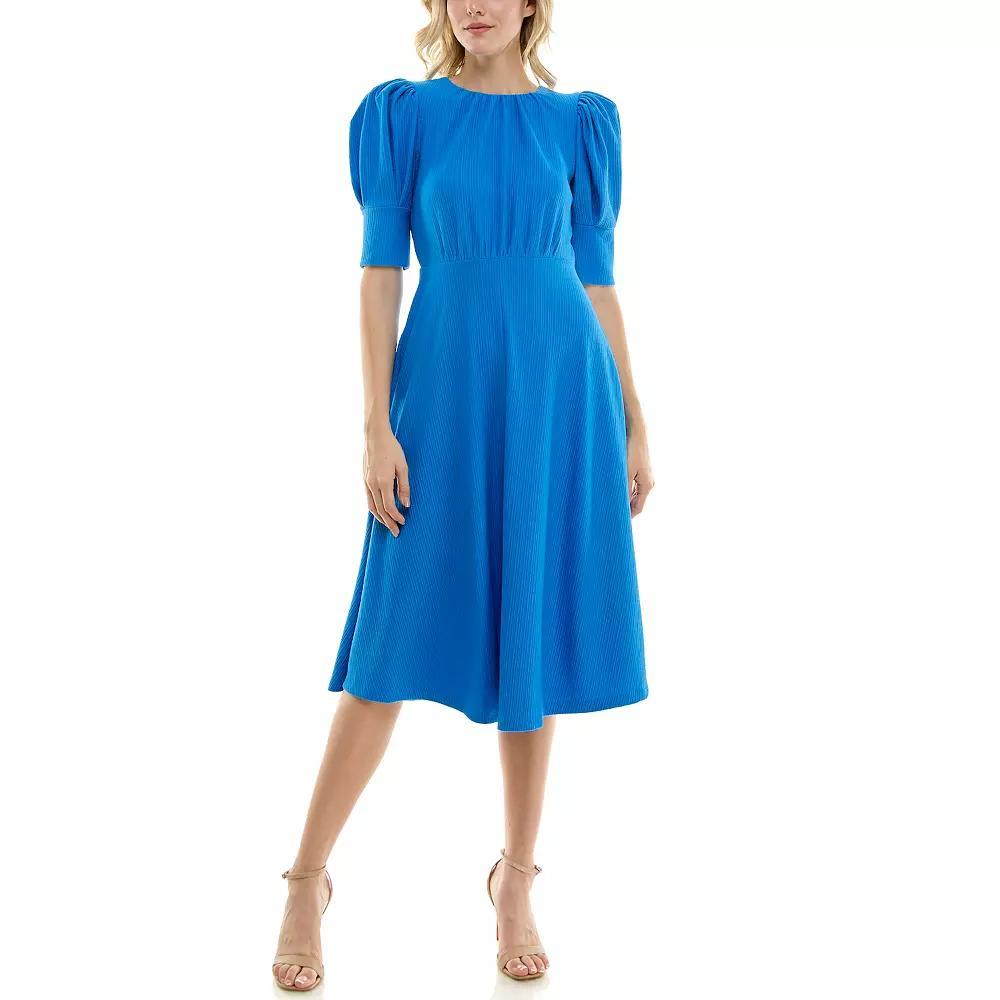 Women's Maison Tara Textured Knit Midi Dress, Size: 6, Blue Oasis Product Image