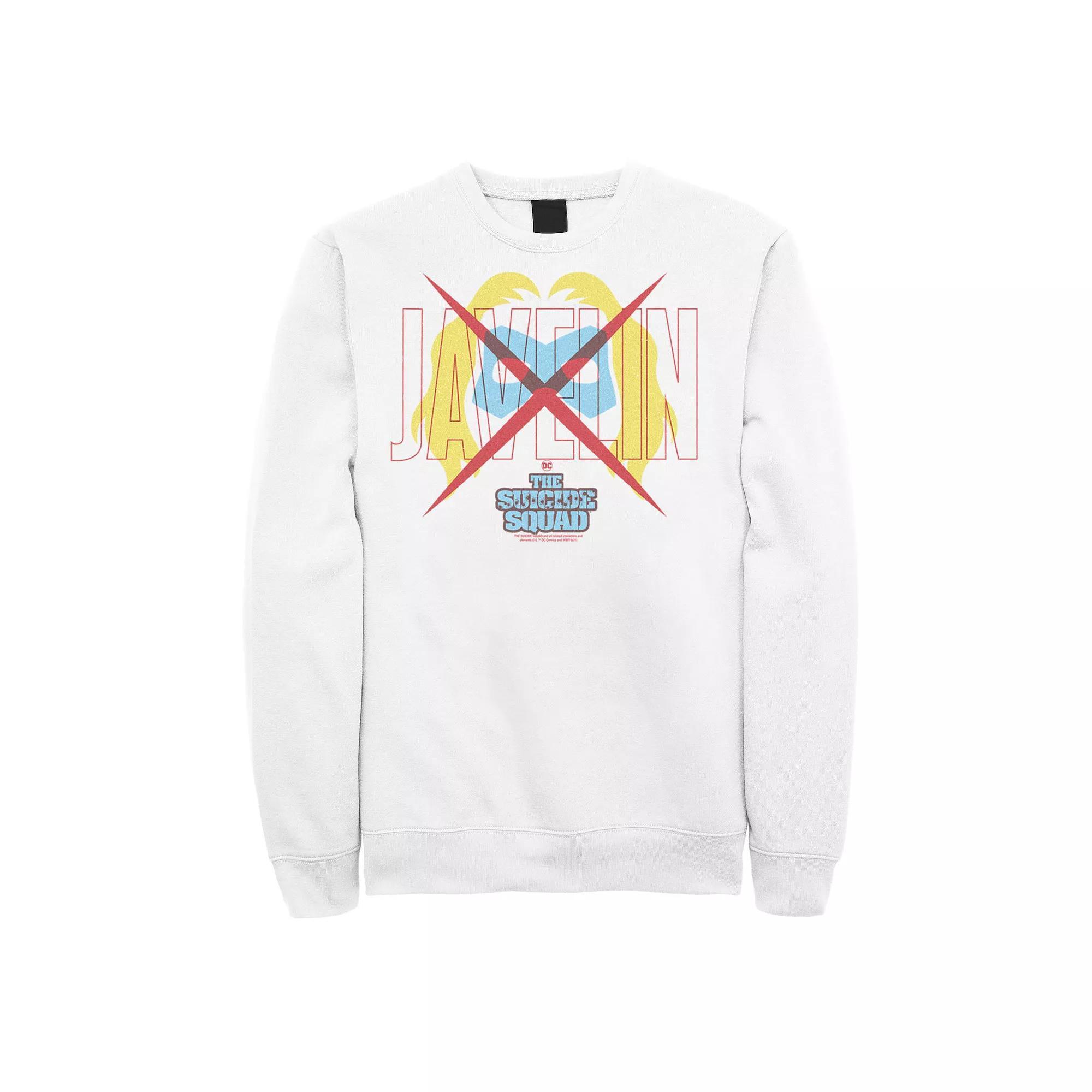Men's The Suicide Squad Javelin Icon Logo Sweatshirt, Size: Large, White Product Image