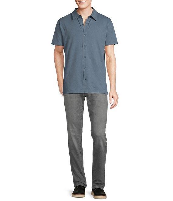 Cremieux Premium Denim Seersucker Coat Front Knit Shirt Product Image
