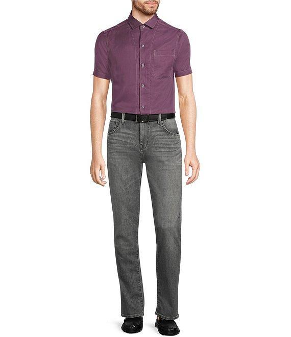 Murano Interdimensional Collection Slim Fit Contrast Stitch Short Sleeve Woven Shirt Product Image