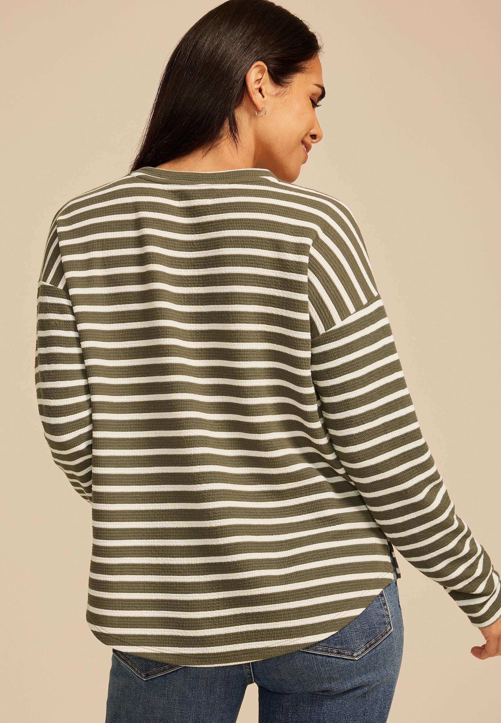 24/7 Clara Long Sleeve Seersucker Tee Product Image