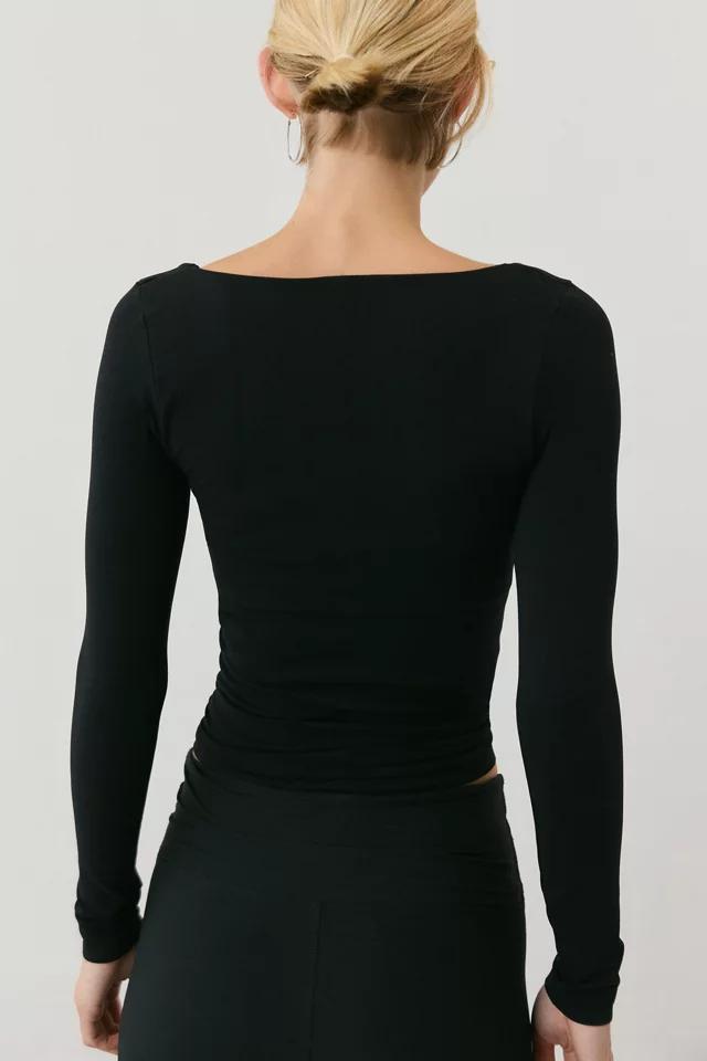 Out From Under Ruby Square Neck Long Sleeve Cropped Tee Product Image