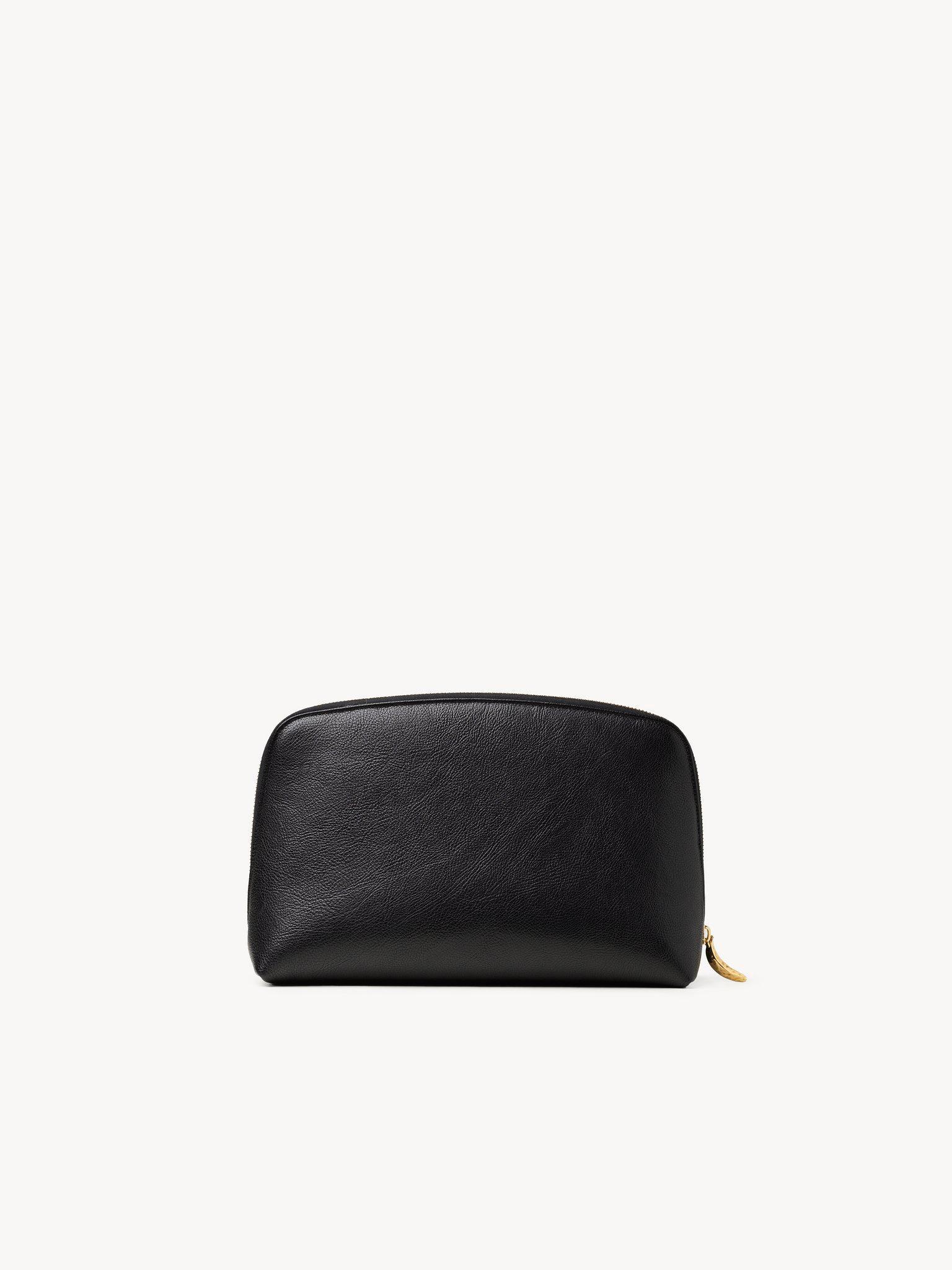 Large Banana cosmetic pouch in grained leather Product Image