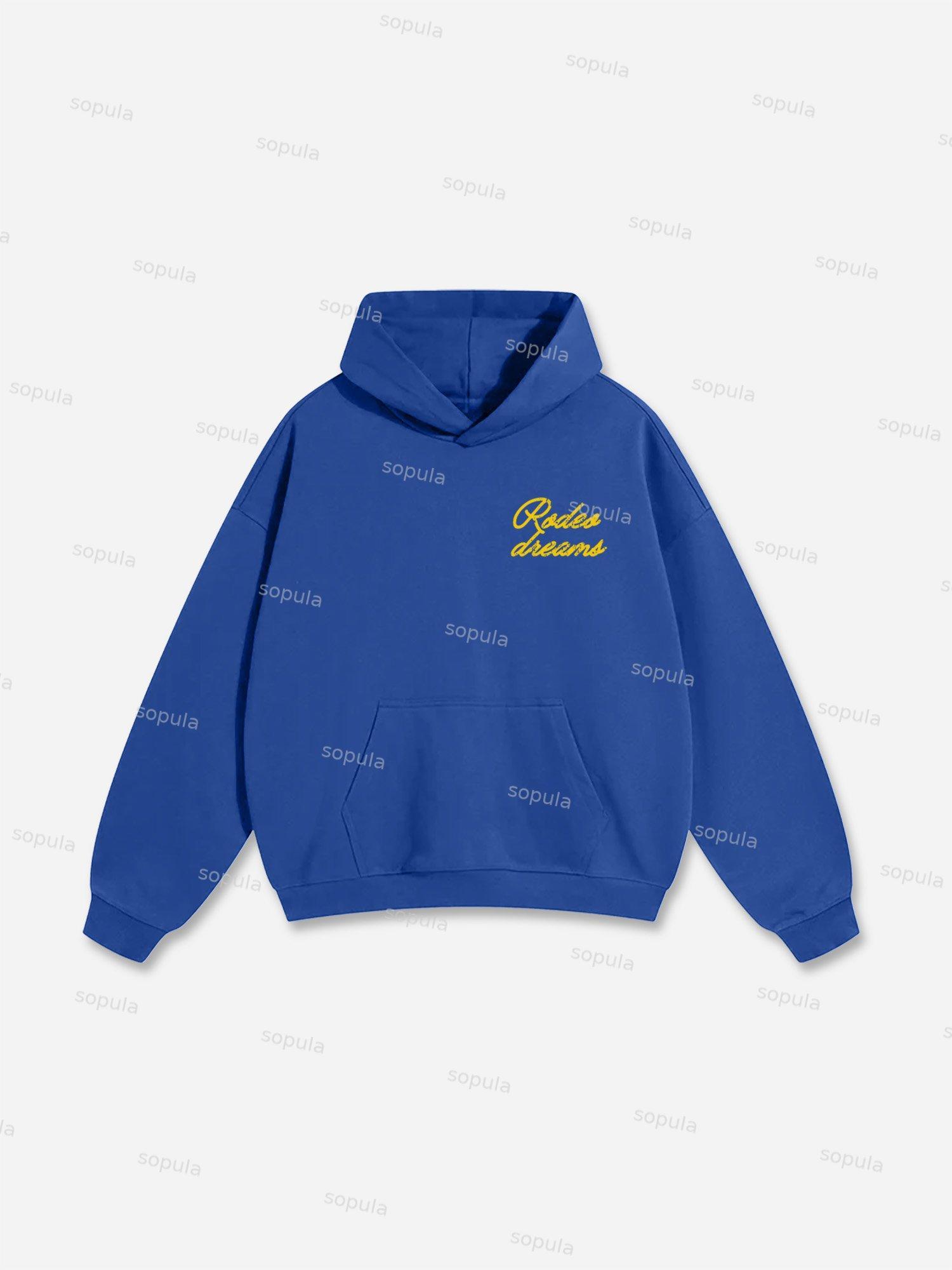 Cowboy Rodeo Dreams Print Cotton Hoodie Product Image