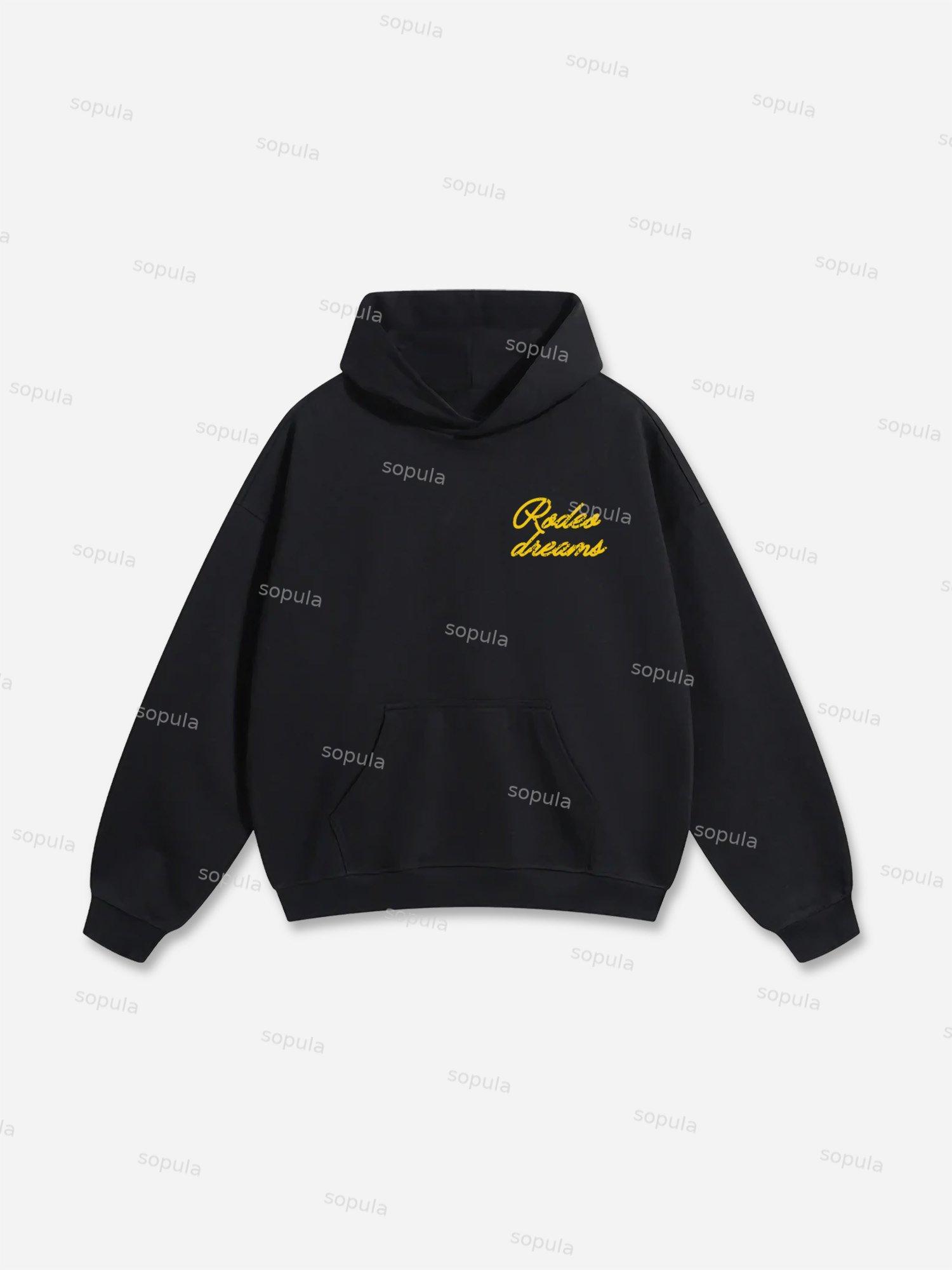 Cowboy Rodeo Dreams Print Cotton Hoodie Product Image