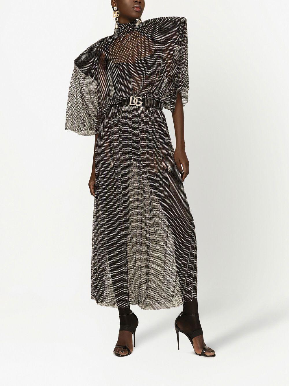 rhinestone-embellished mesh maxi dress Product Image