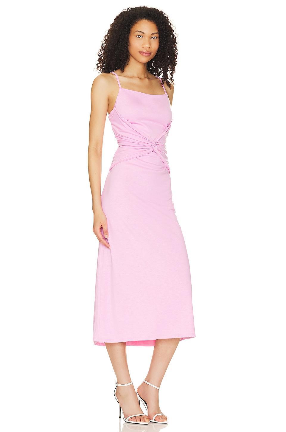 Women's ALEXIA ADMOR Crewneck Draped Midi Sheath Dress, Size: Small, Pink Product Image