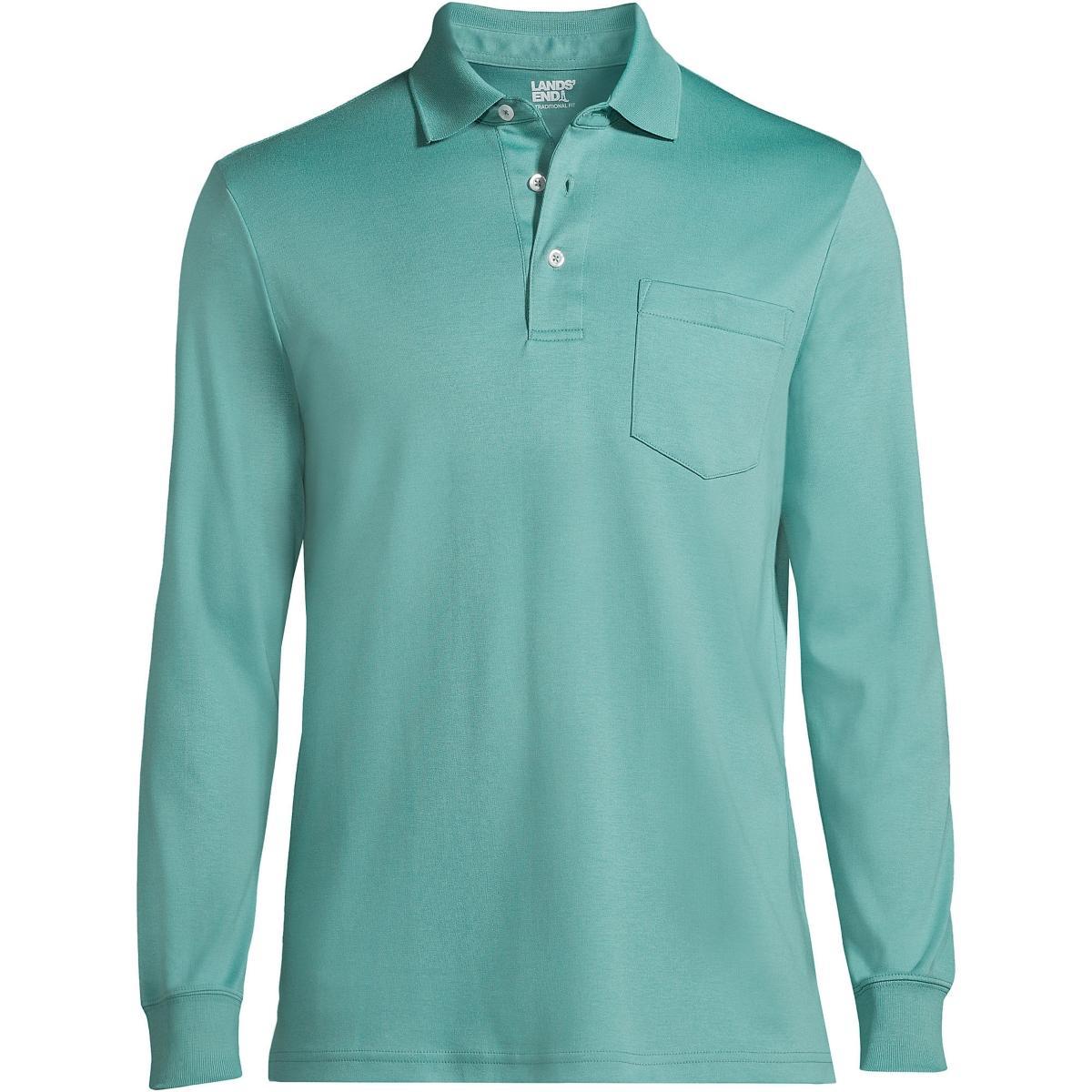 Mens Lands End Classic-Fit Super Soft Supima Pocket Polo Product Image