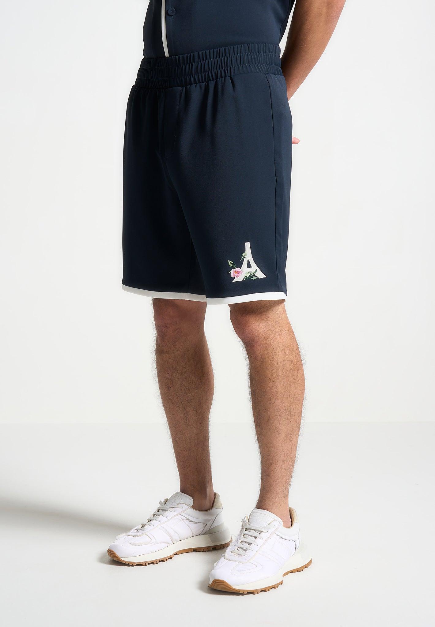Velvet Eiffel Shorts  - Navy/White Male Product Image