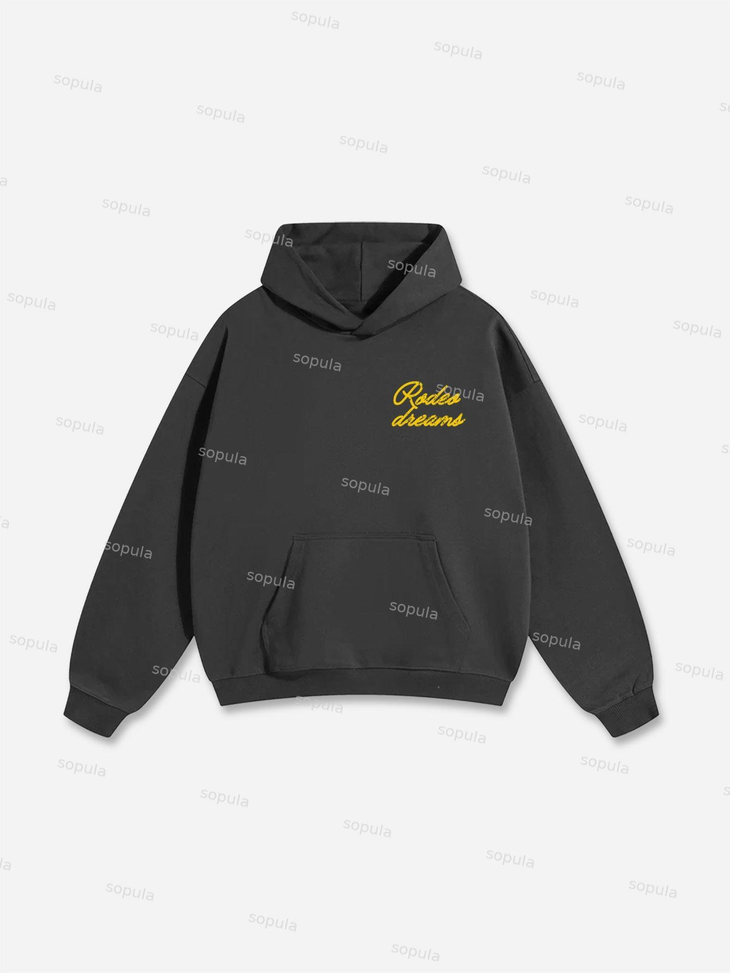 Cowboy Rodeo Dreams Print Cotton Hoodie Product Image