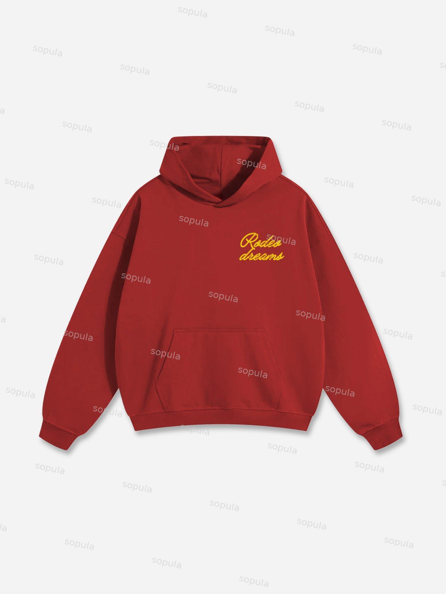 Cowboy Rodeo Dreams Print Cotton Hoodie Product Image