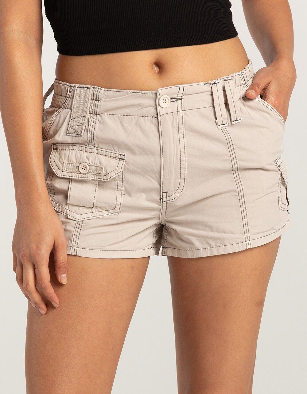 BDG Urban Outfitters Y2K Womens Cargo Mini Shorts - STONE Product Image