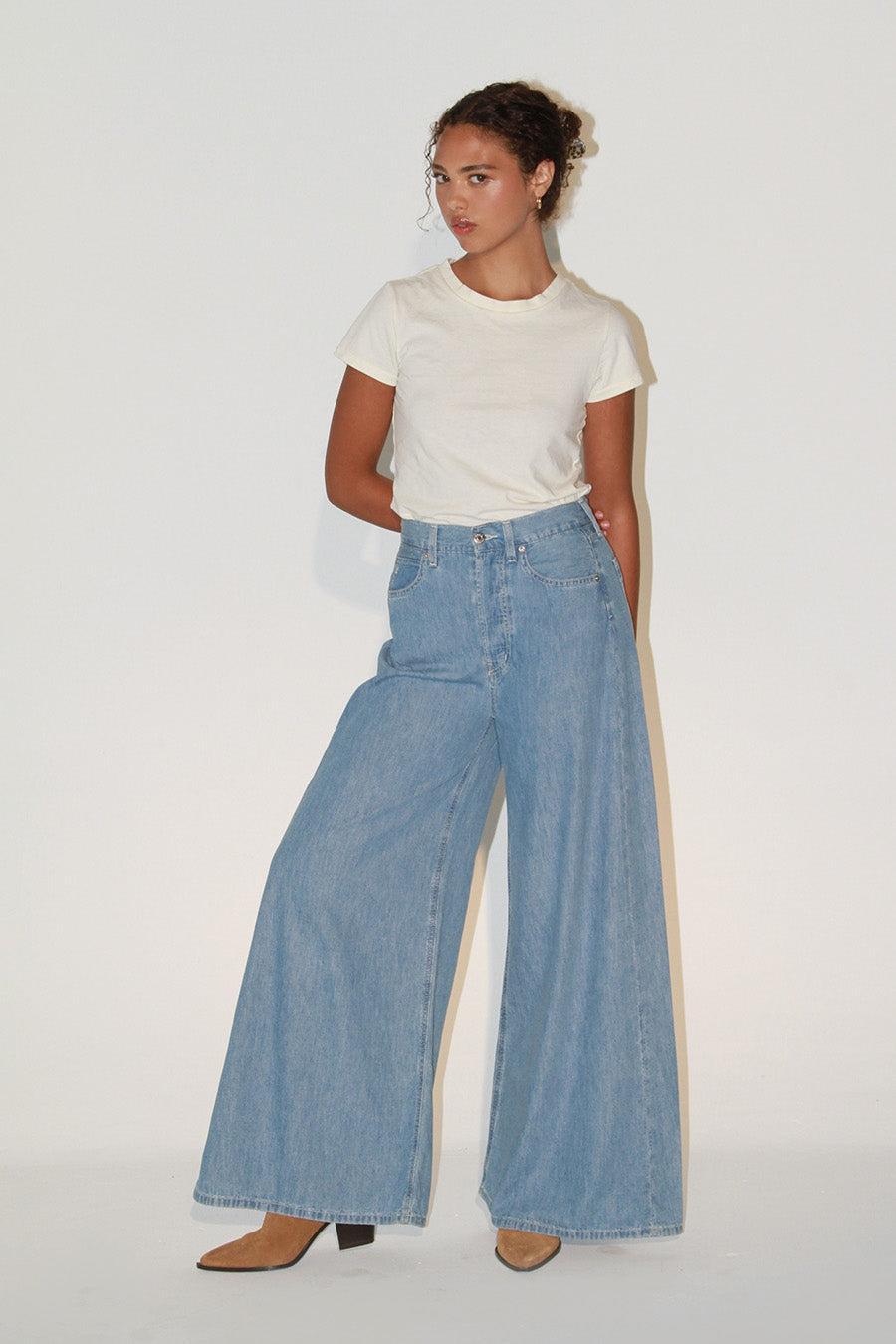 Lauren Wide Leg Pant - Sky Blue Product Image