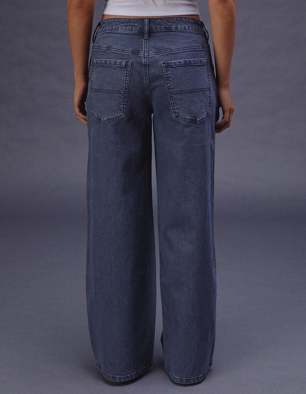 RSQ Womens Mid Rise Seam Loose Fit Pants - NAVY Product Image