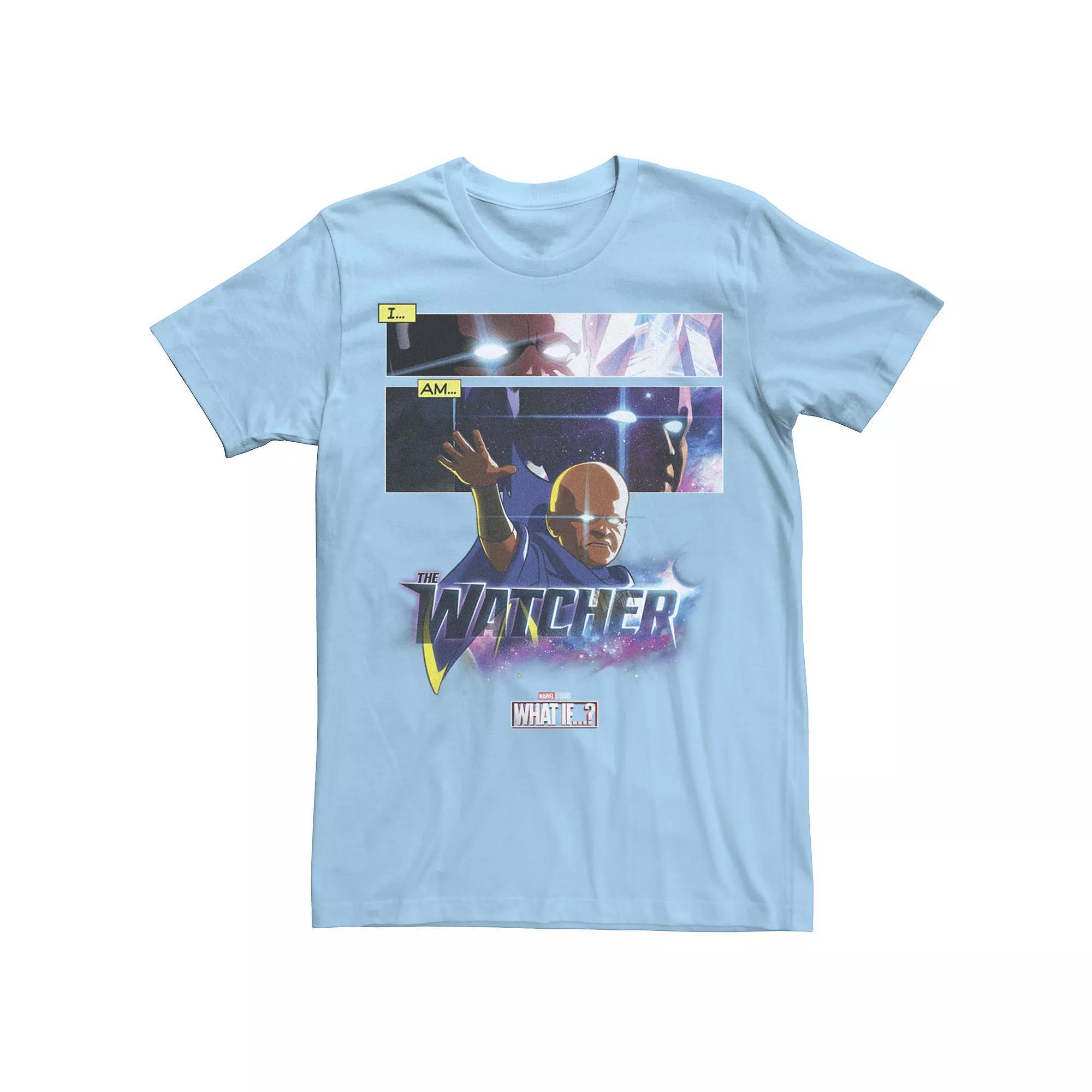 Men's Marvel What If The Watcher Panel Poster Tee, Boy's, Size: Small, Blue Product Image