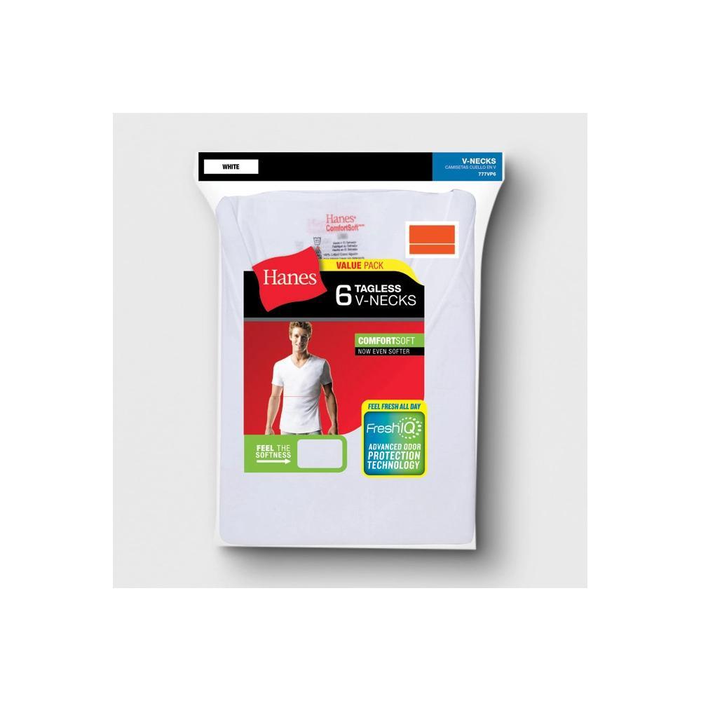 Hanes Men's 6pk V-Neck T-Shirt - White Product Image