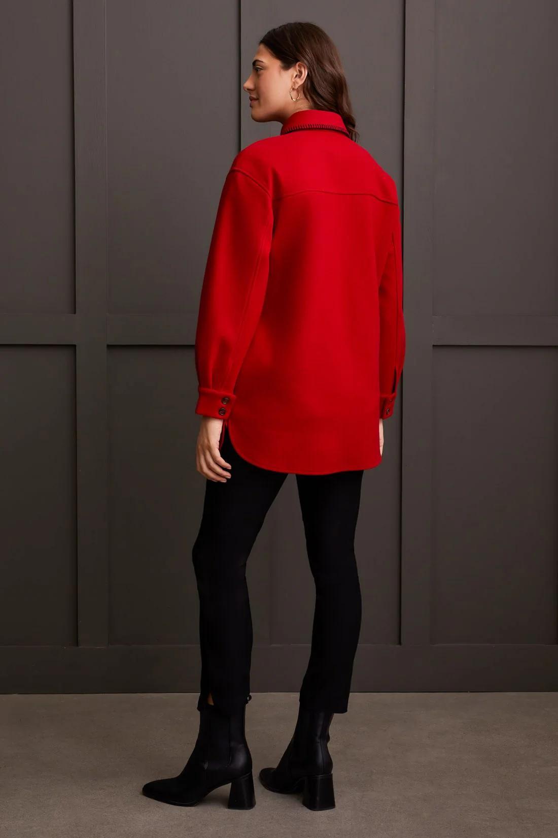 BUTTON-UP JACKET WITH BLANKET STITCHING Product Image