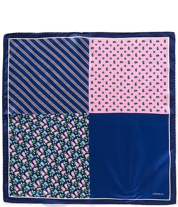 Cremieux Floral Mini Pine 4 Square Silk Pocket Square Product Image