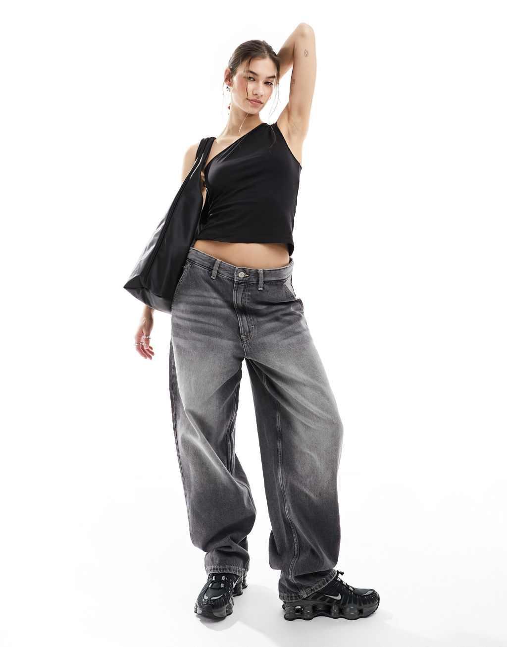 Weekday Cindy one shoulder top in black exclusive to ASOS  Product Image