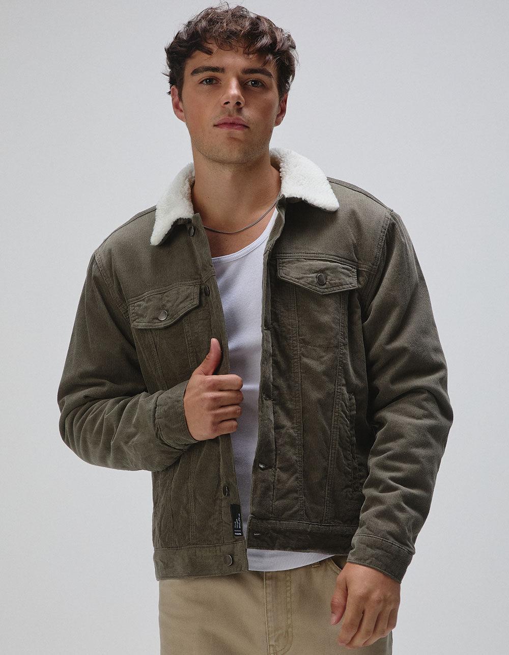 RSQ Mens Corduroy Sherpa Trucker Jacket - TAN Product Image