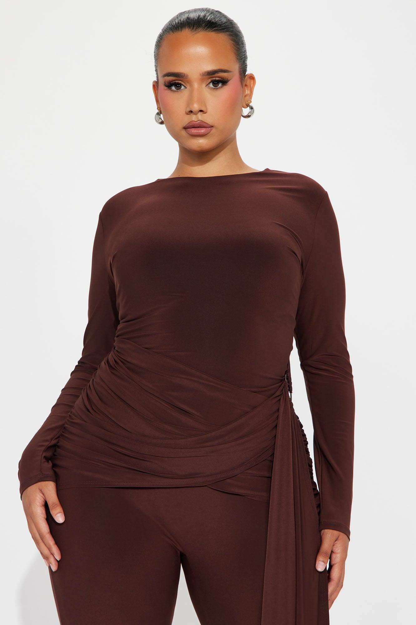 Wrapped Around You Jumpsuit - Chocolate Product Image