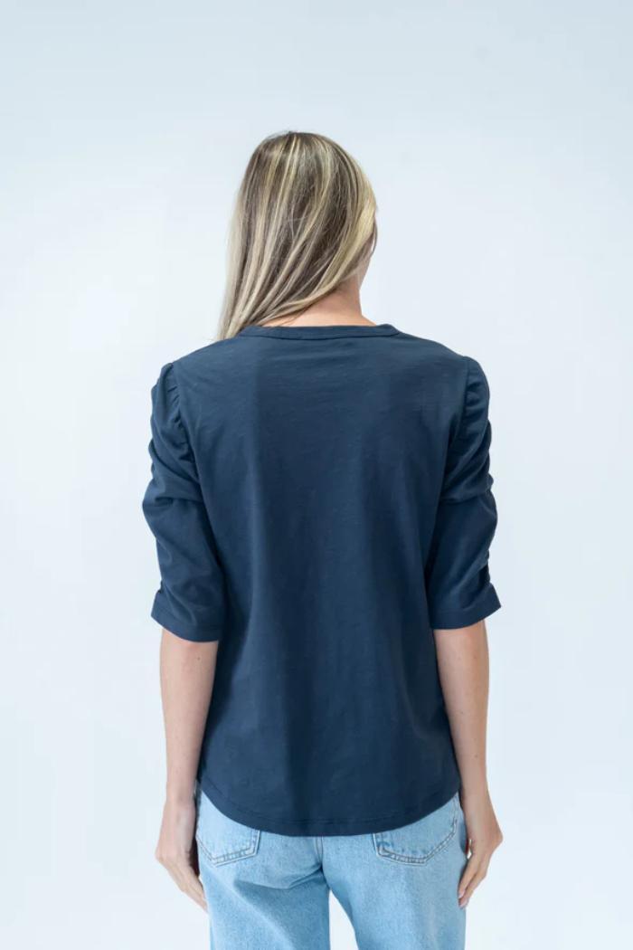 Maria Ruched Sleeve Tee Product Image