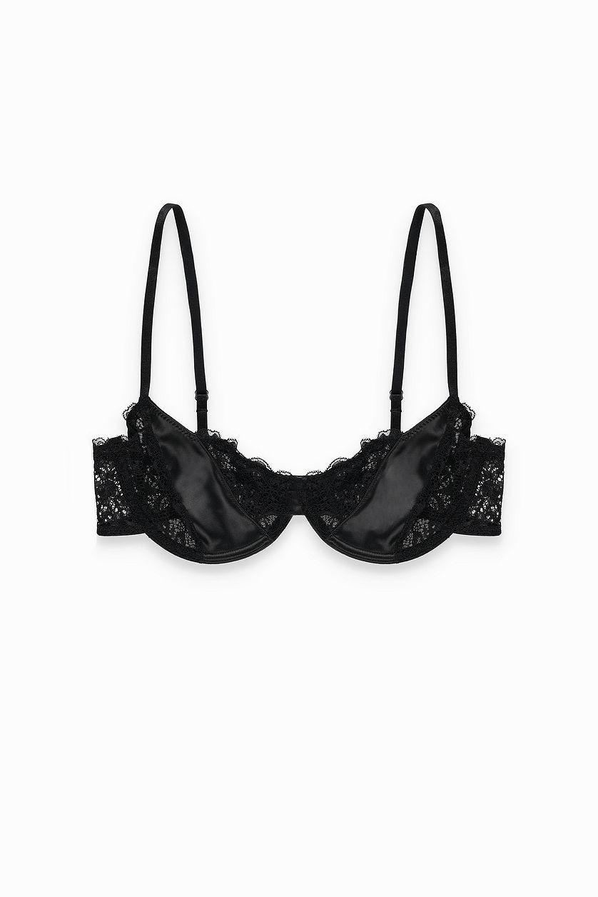 Satin Detail Wire Bra Product Image