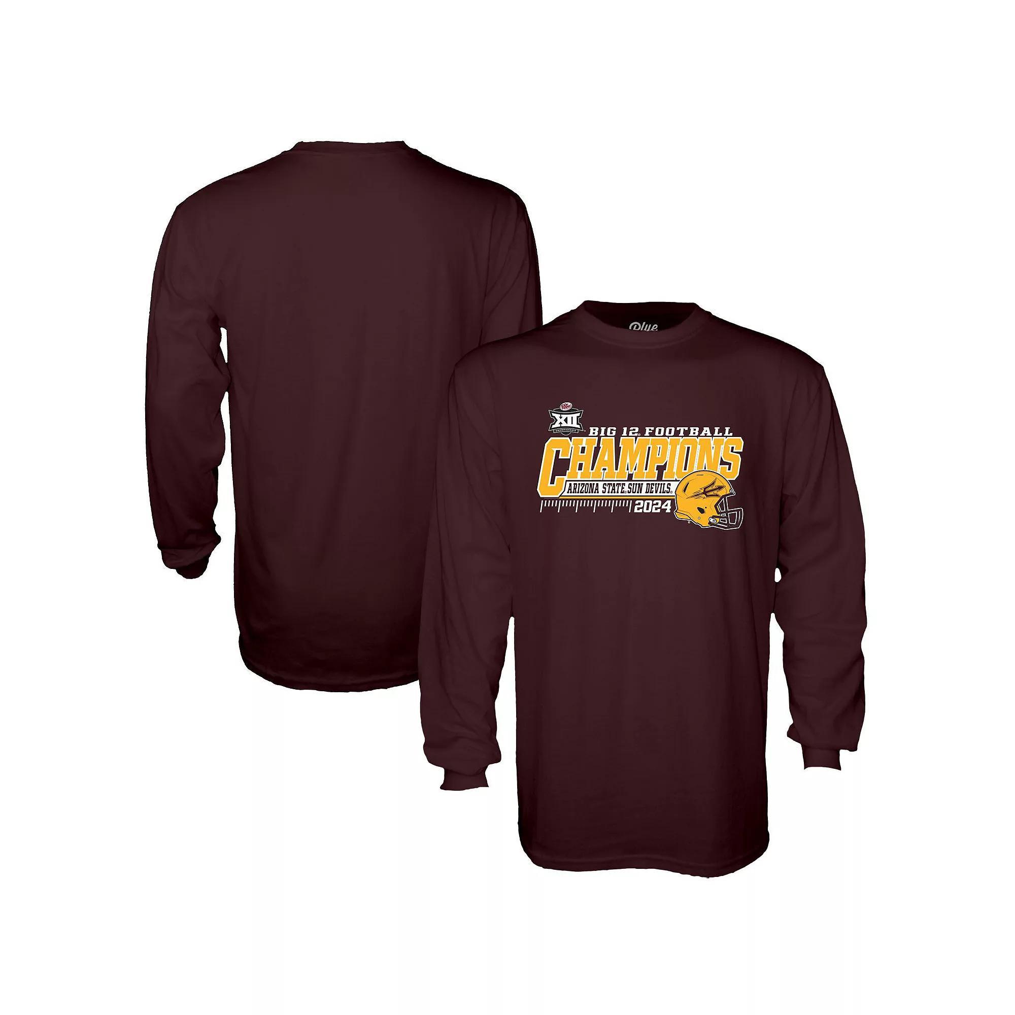Men's Blue 84 Maroon Arizona State Sun Devils 2024 Big 12 Football Conference Champions Locker Room Long Sleeve T-Shirt, Size: Small, Red Product Image