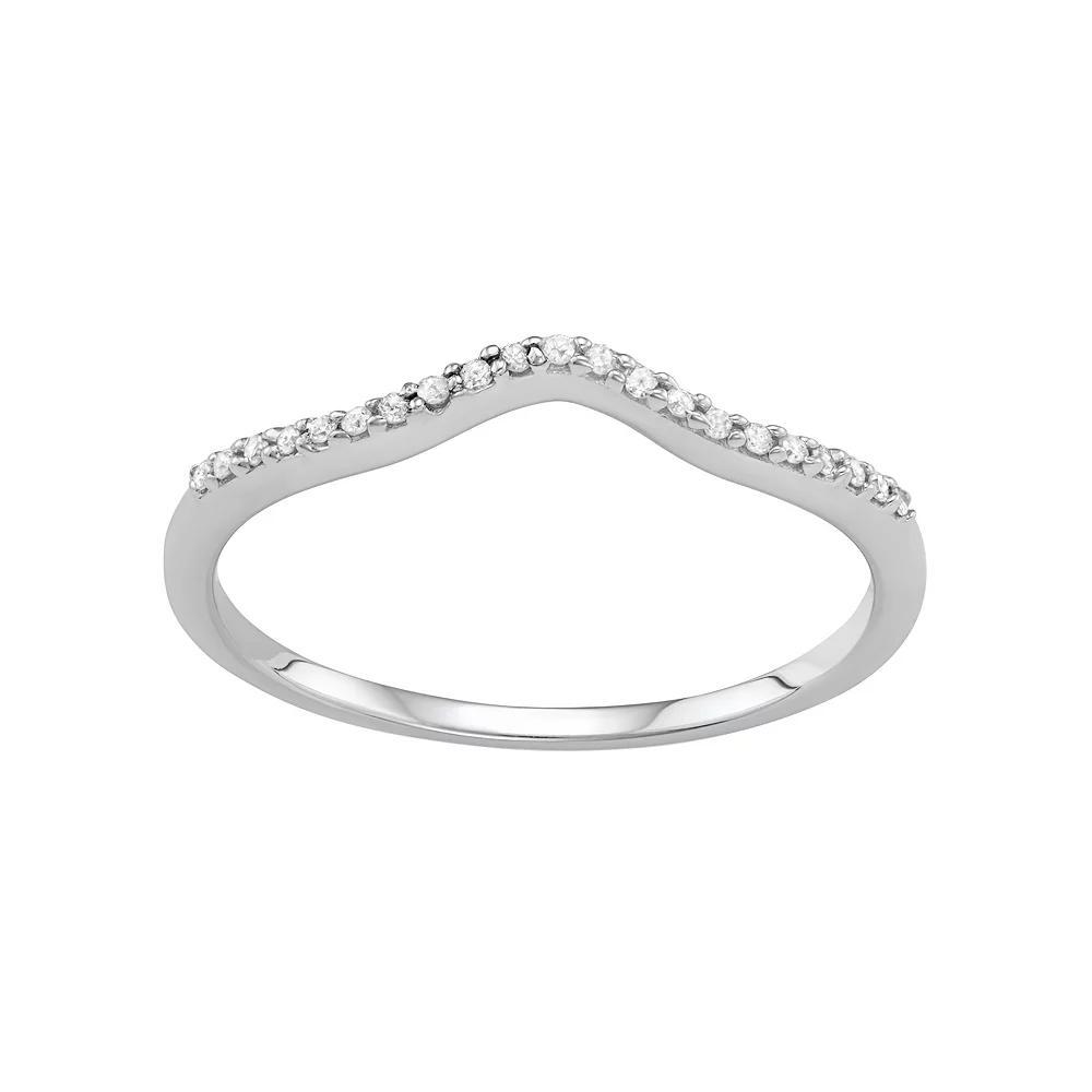 Jewelexcess Sterling Silver Diamond Accent V Ring, Women's, Size: 6, Gold Tone Product Image