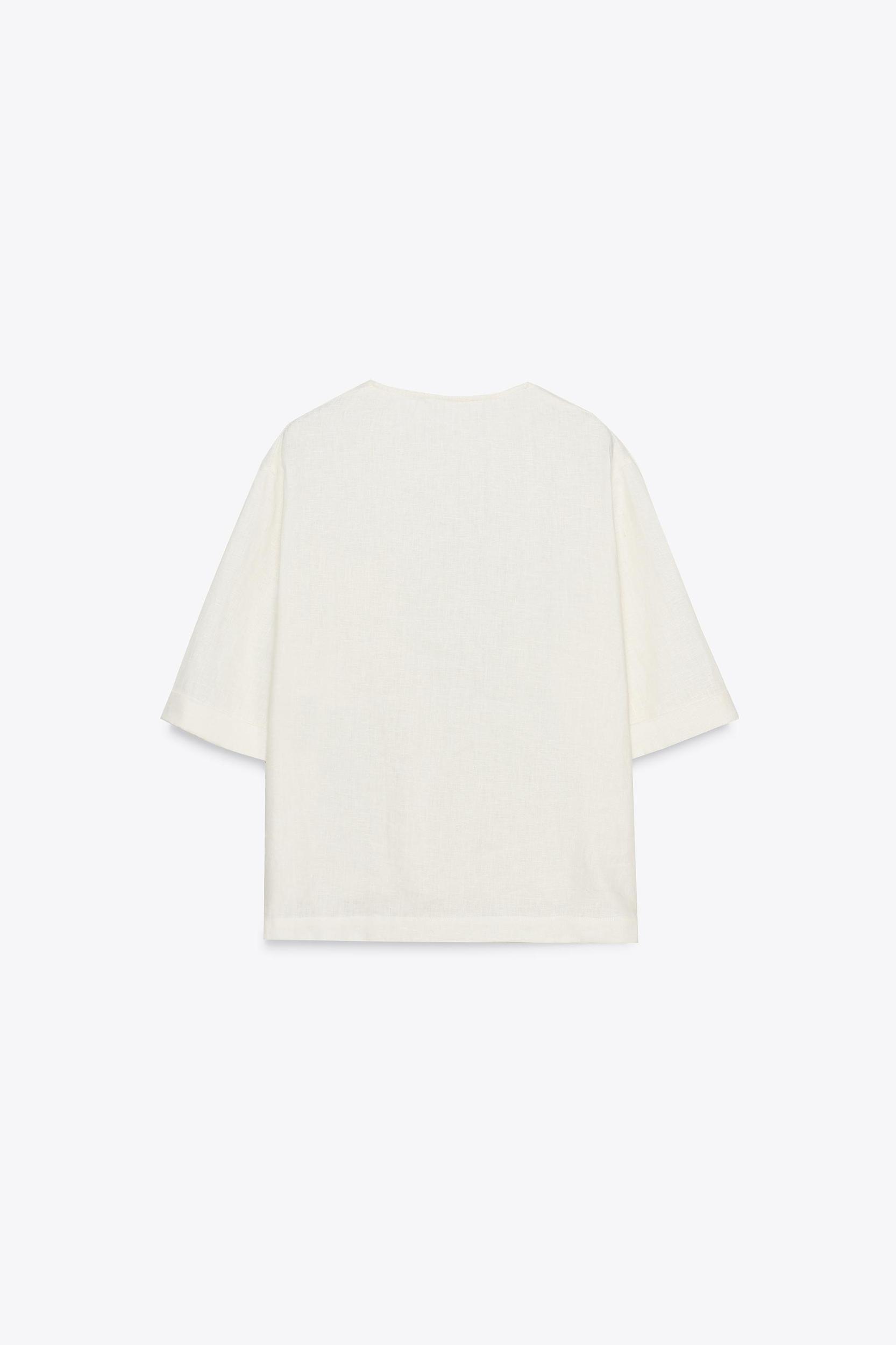 ZW COLLECTION LINEN SHORT SLEEVE TOP Product Image