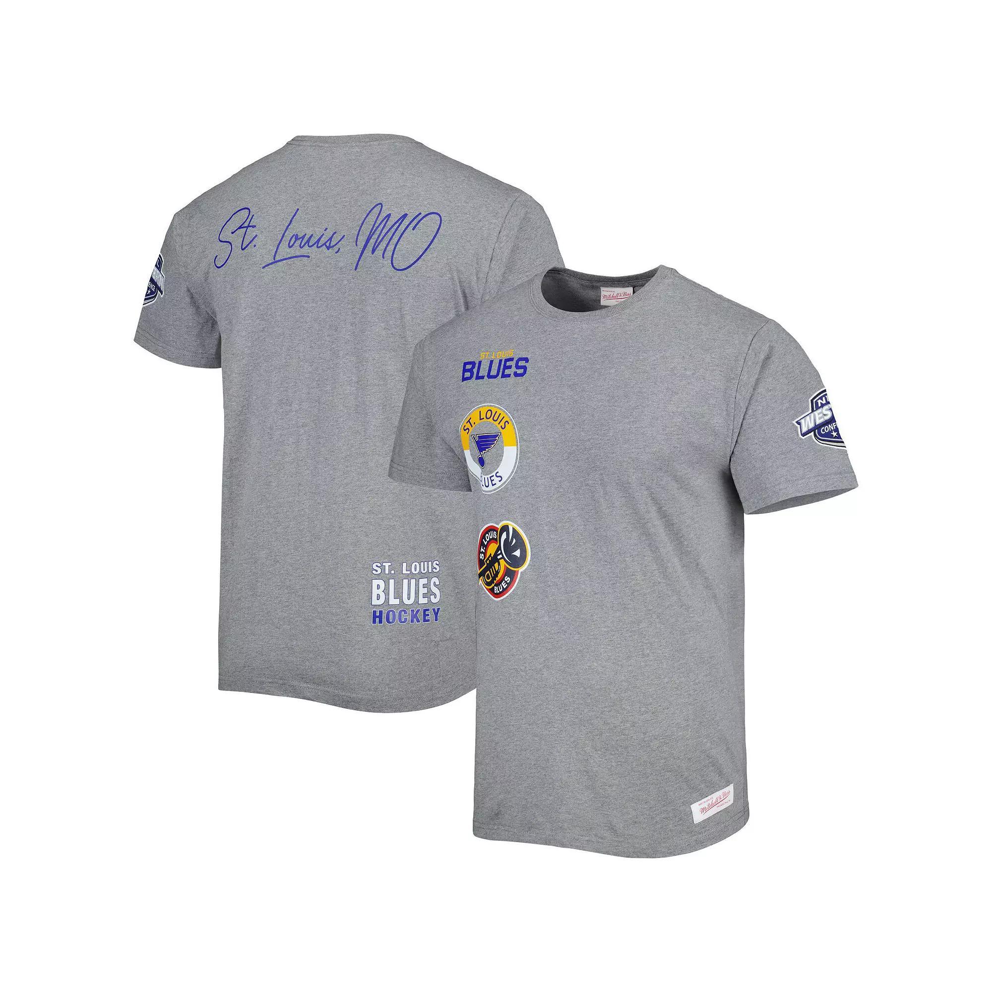 Men's Mitchell & Ness Heather Gray St. Louis Blues City Collection T-Shirt, Size: Large, Grey Product Image