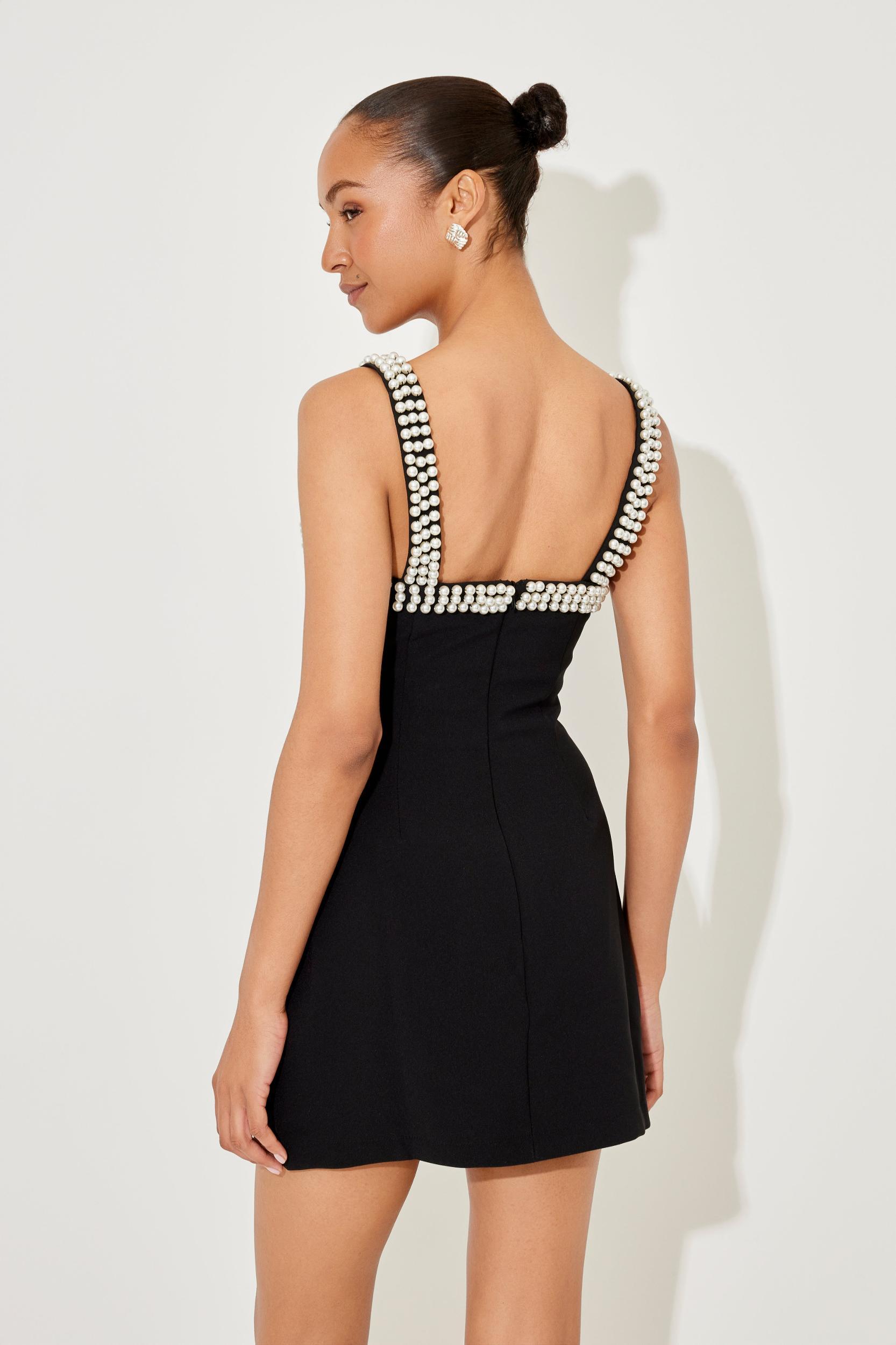 The Ultimate Muse Pearl Trim Mini Dress Product Image
