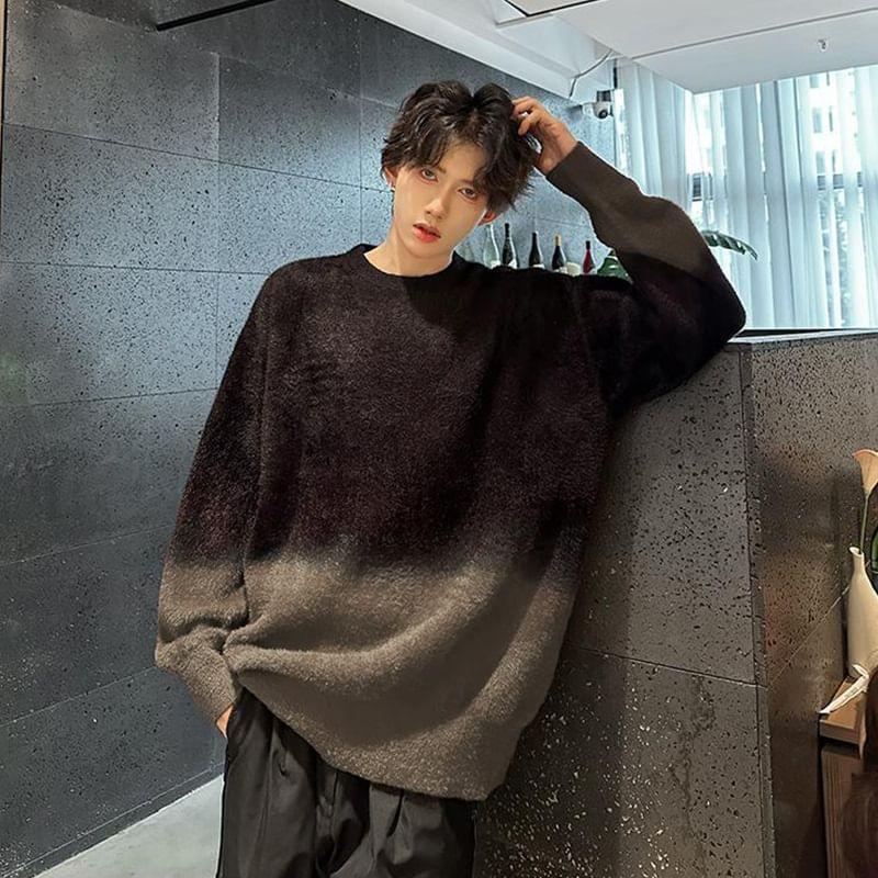 Crew Neck Gradient Sweater Product Image