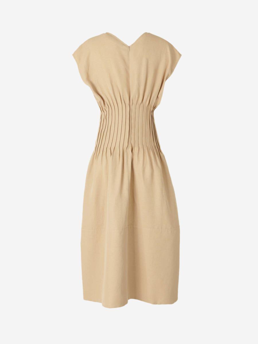 FABIANA FILIPPI Midi Linen Dress In Brown Product Image