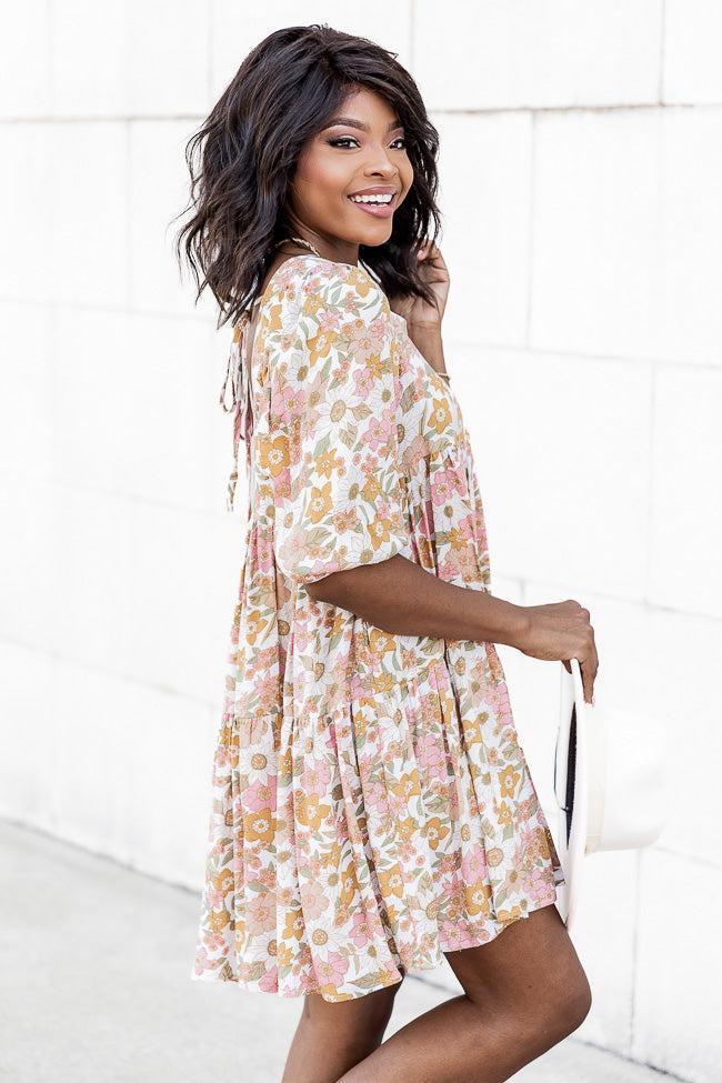 Blissful Nights Multicolored Square Neck Floral Mini Dress Product Image