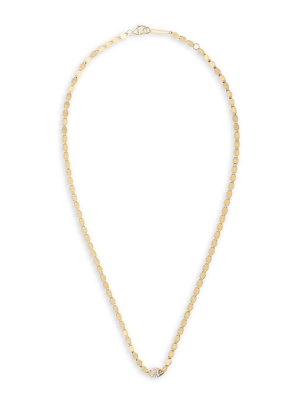 14k Gold Diamond Disc Necklace Product Image