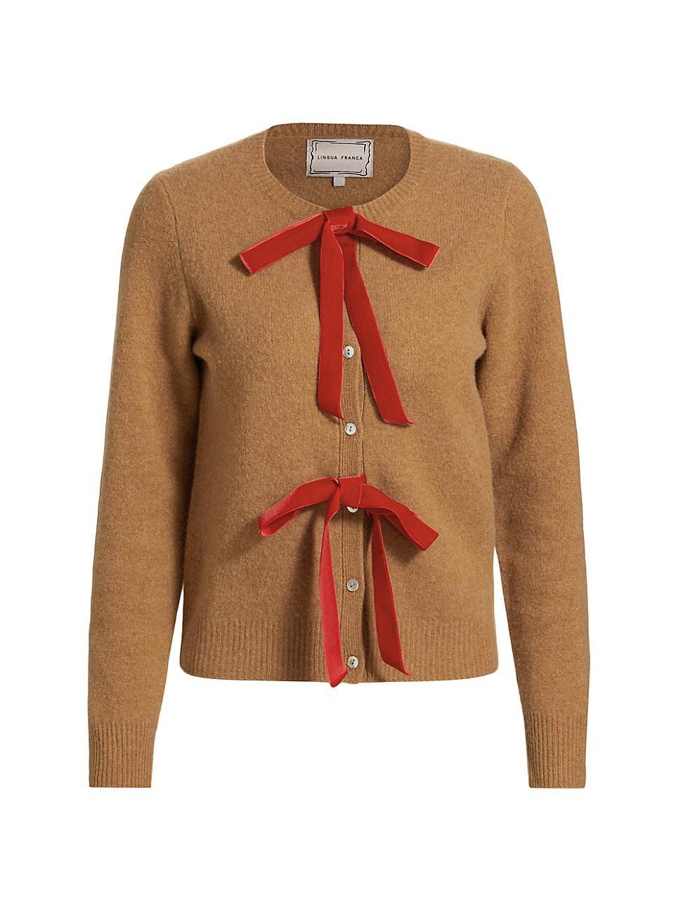 Womens Olivia Bow-Embellished Wool Cardigan Product Image