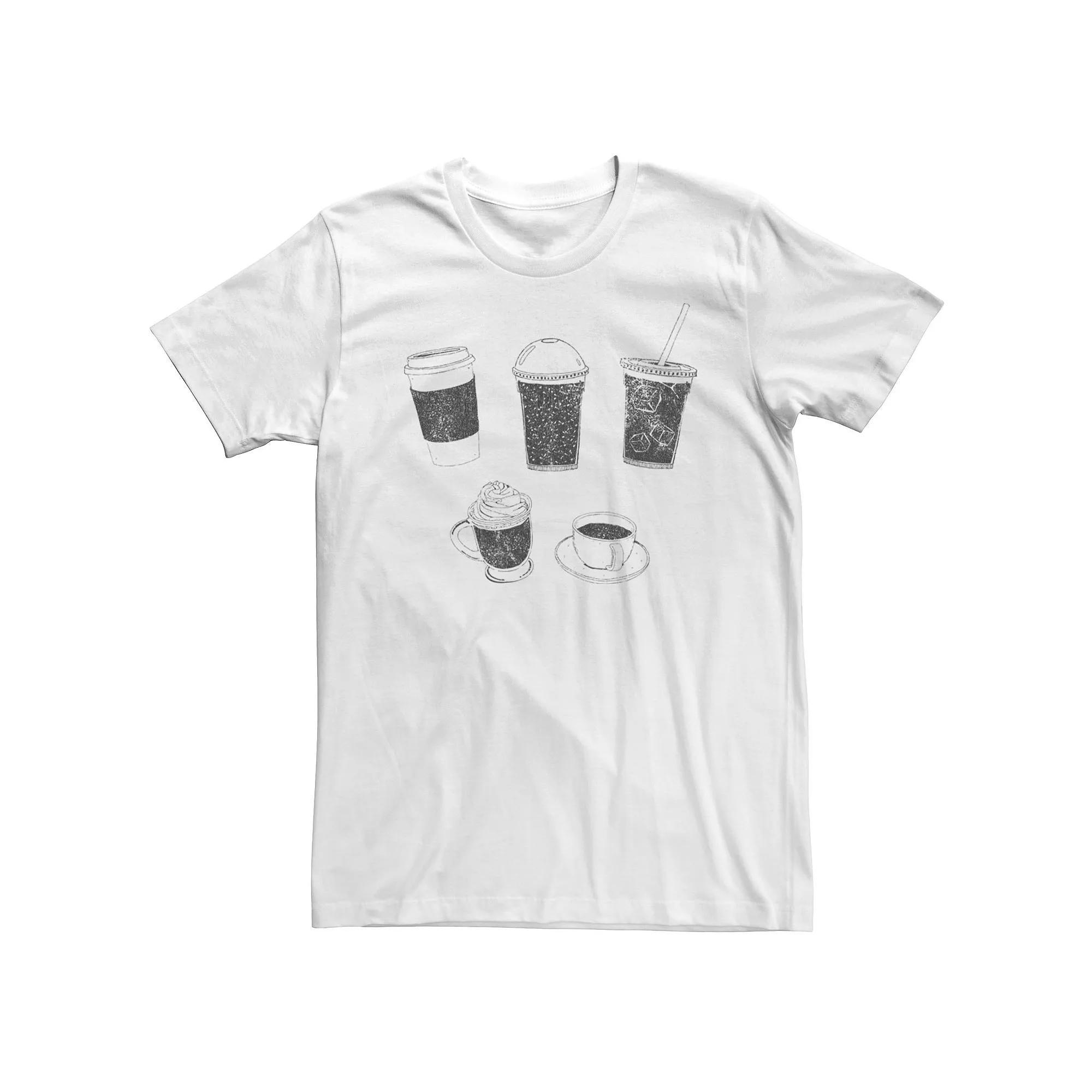Big & Tall Fifth Sun Coffee Cup Collage Tee, Men's, Size: 4XL Tall, White Product Image