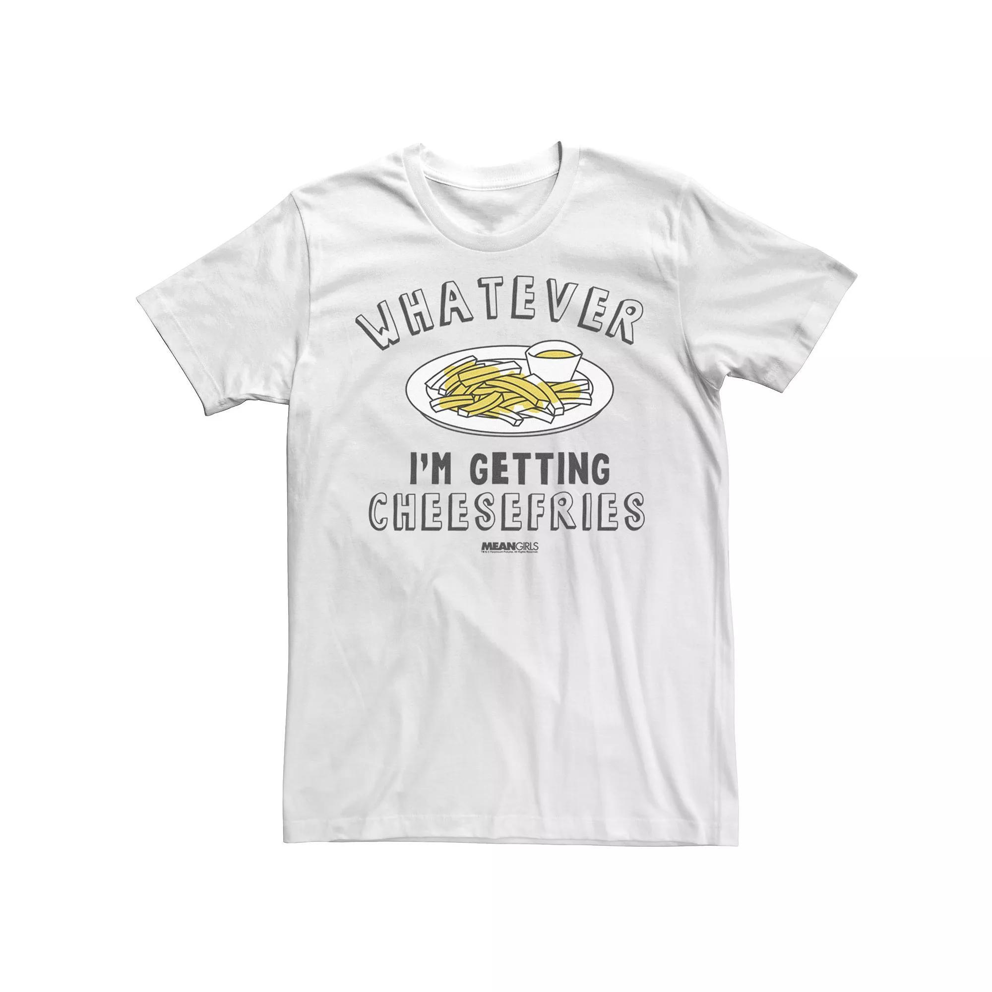 Men's Mean Girls Whatever I'm Getting Cheesefries Sketch Tee, Size: Large, White Product Image