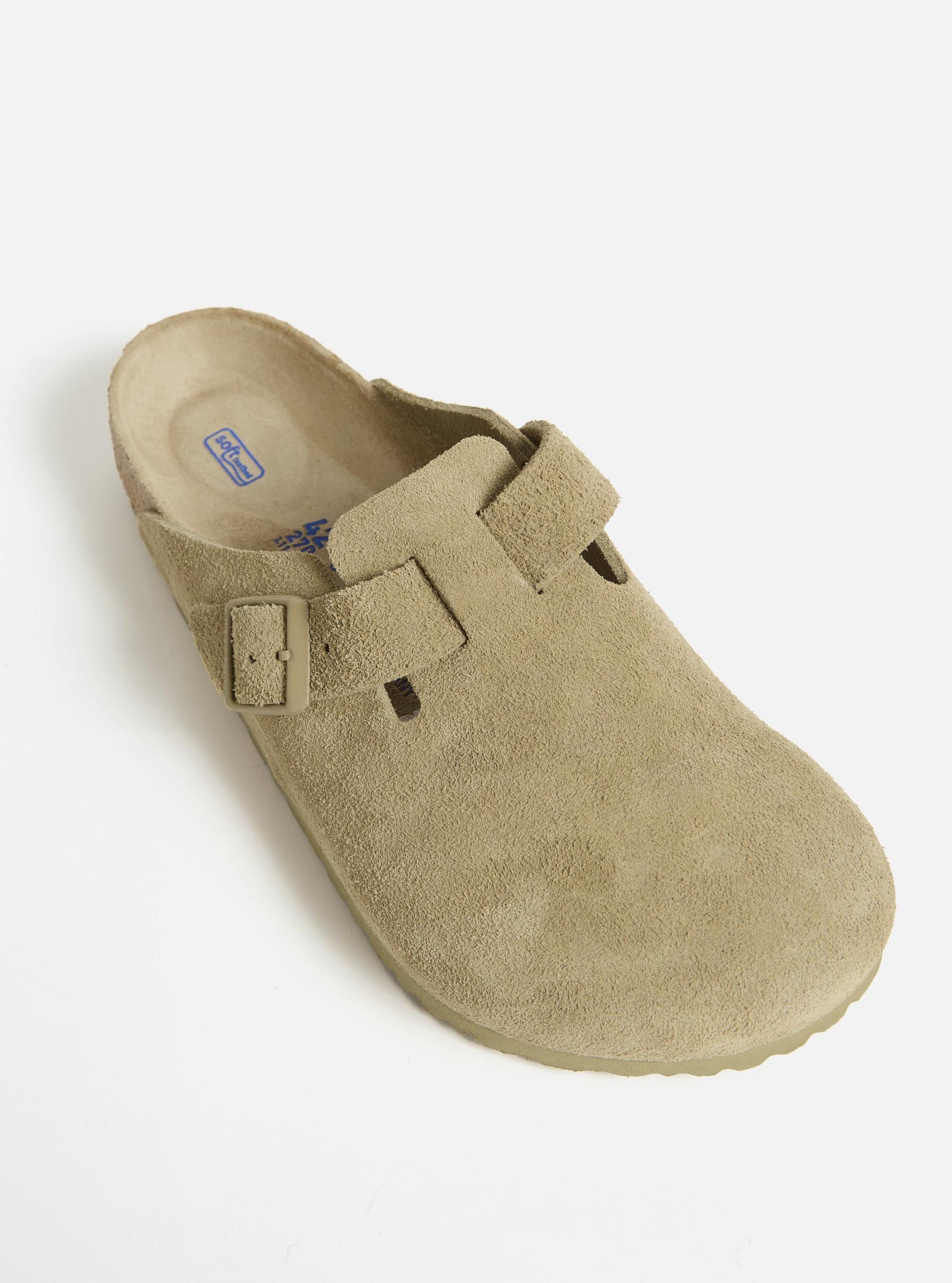Birkenstock Boston Soft Footbed in Faded Khaki Suede Product Image