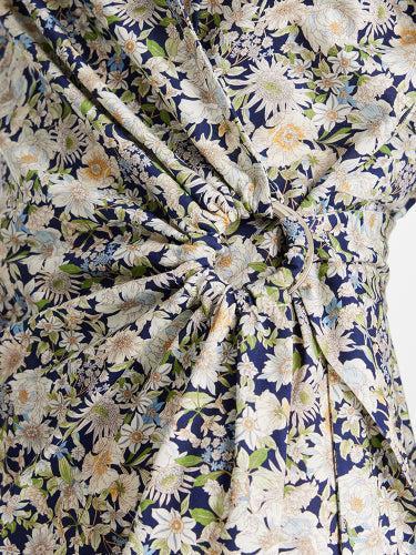 Floral Print Waist Twist Women Midi Dress Product Image