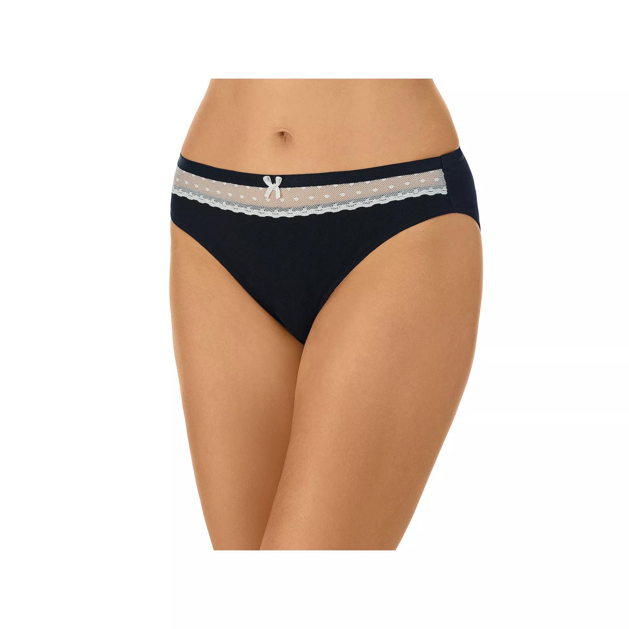 Juniors' Saint Eve® Lace-Inset Bikini Panty 5161025, Girl's, Size: XL, Black Product Image