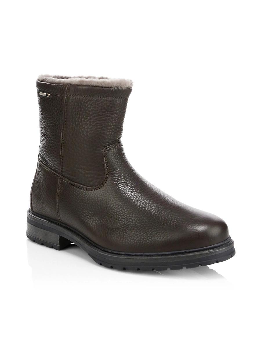 Mens Leonardo Leather & Shearling Boots Product Image