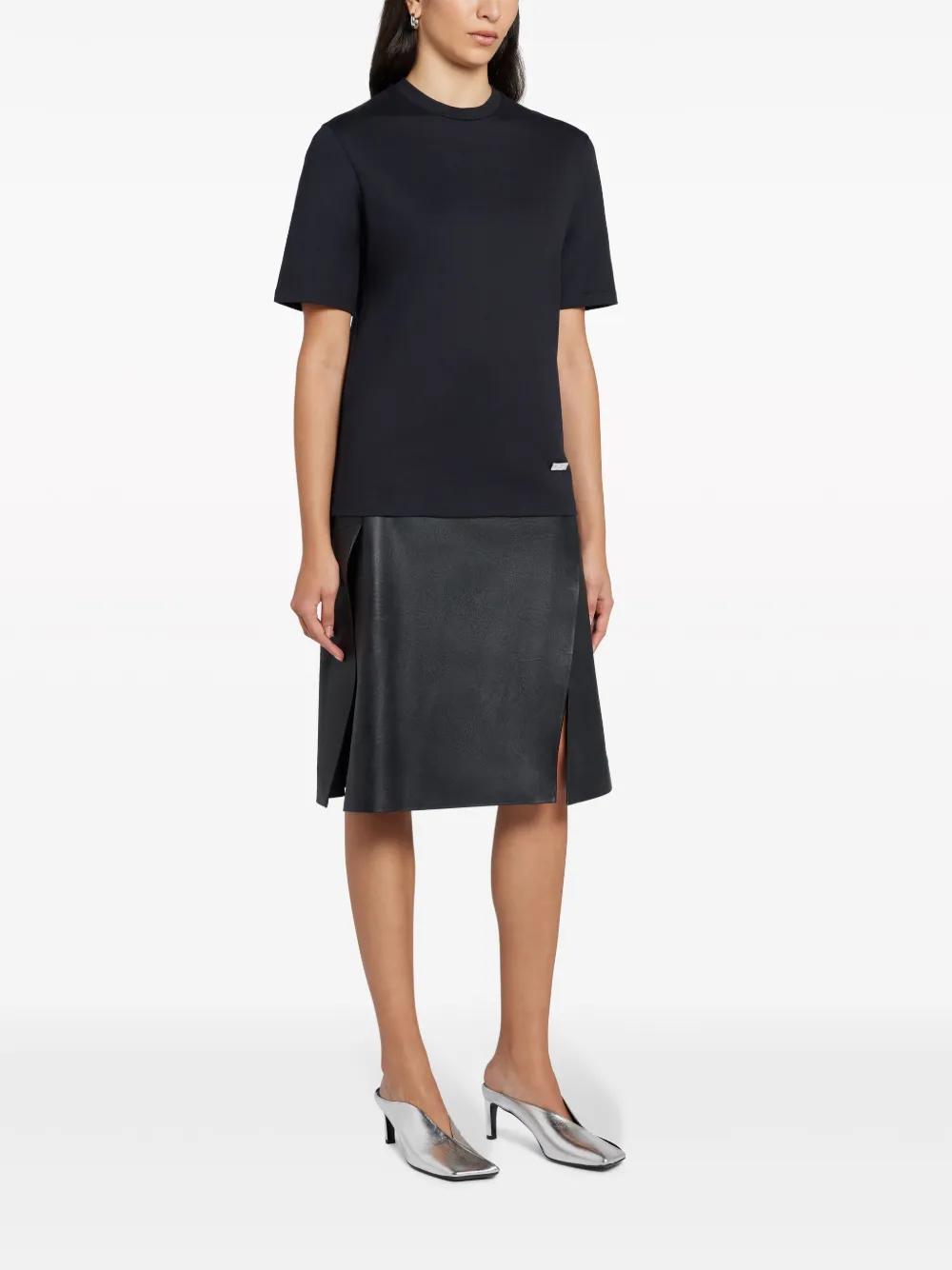 JIL SANDER Logo-plaque Cotton T-shirt In Black Product Image