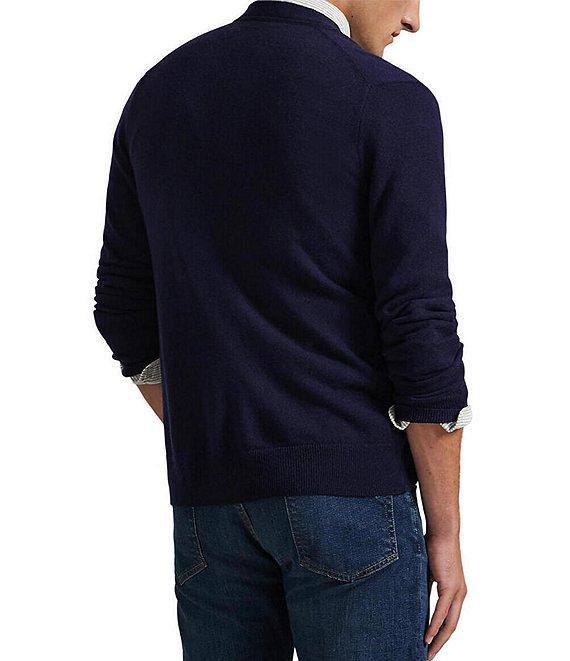 Polo Ralph Lauren Embroidered Wool V-Neck Cardigan Product Image