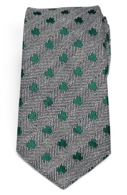 Men's Cuff Links, Inc. Herringbone Shamrock Tie, Gray Product Image